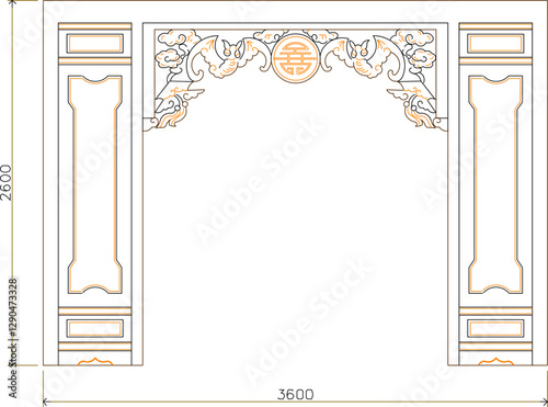 vector sketch silhouette illustration design detail decoration backdrop pattern background ornament decoration carving vintage classic ethnic traditional with size scale