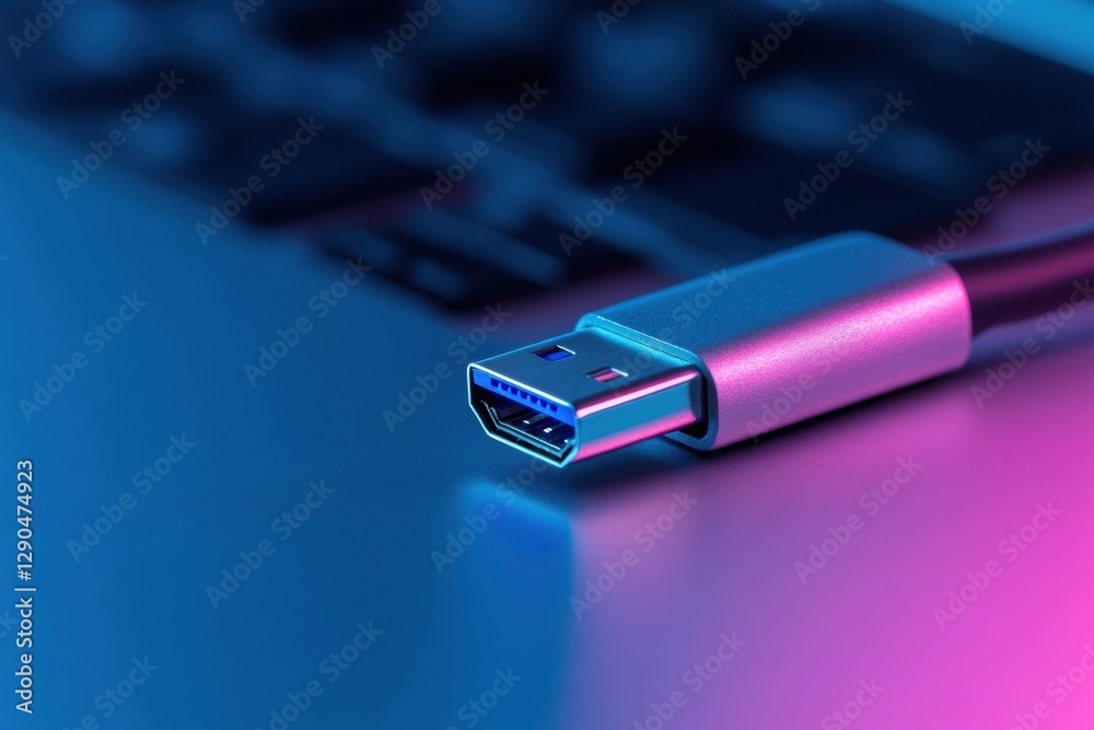 Contemporary Tech Dynamics Macro View of USB Flash Drive with Blue LED - National Flash Drive Day, Spring Digital Trends and Commercial Applications in Data Storage Contemporary Tech Dynamics Macro View of USB Flash Drive with Blue LED - National Flash Drive Day, Spring Digital Trends and Commercial Applications in Data Storage