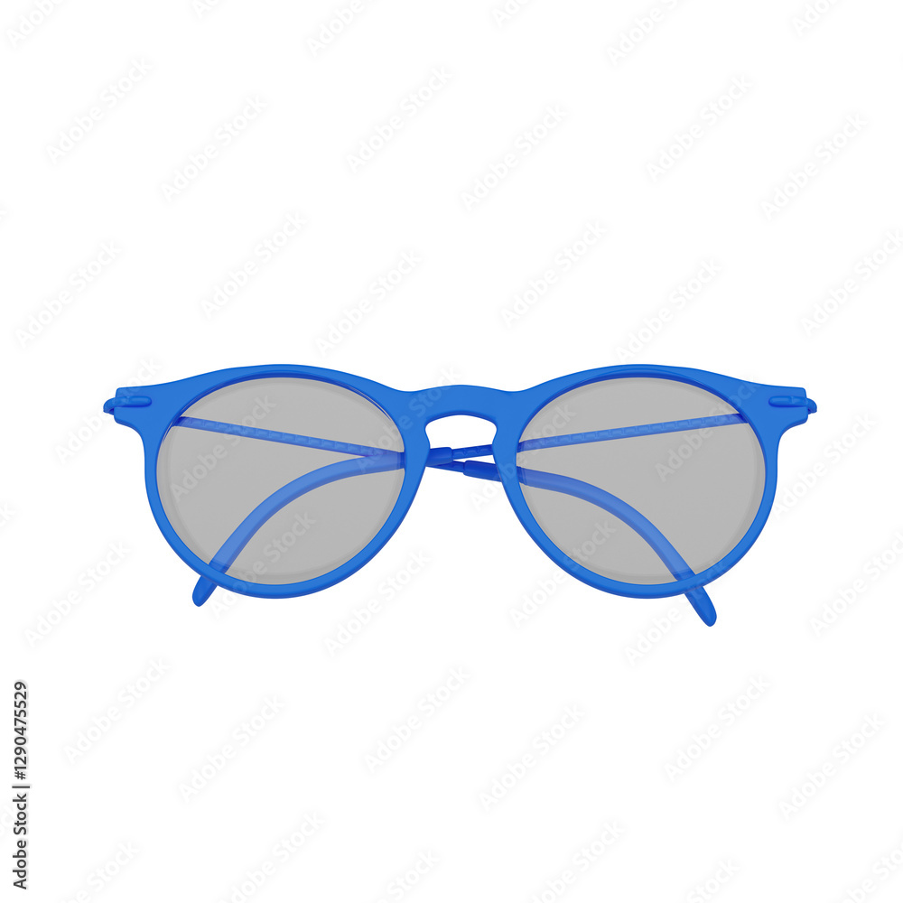 Fototapeta premium Blue Round Glasses isolated on white