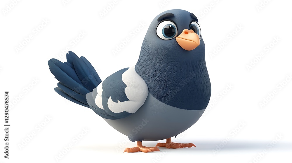 Obraz premium Cartoon bird character studio setting 3d animation friendly environment close-up