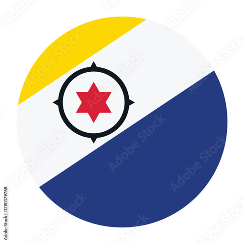 Caribisch Nederland circle flag logo icon digital vector illustration