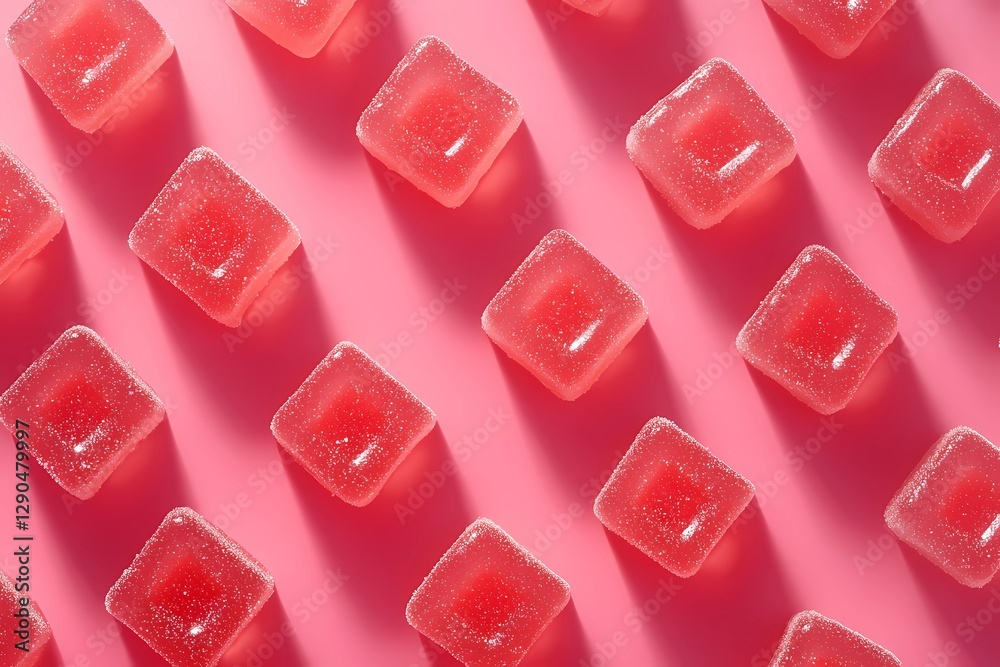 Assorted gummy sweets in a close-up view, highlighting the sugar-coated texture and bright colors, ideal for packaging and promotional designs, comic book style Assorted gummy sweets in a close-up view, highlighting the sugar-coated texture and bright colors, ideal for packaging and promotional designs, comic book style