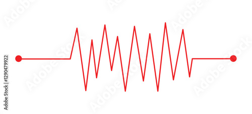 Concept heartbeat pulse with heart outline style with editable stroke vector illustration isolated on white background in eps 10.