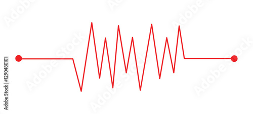 Concept heartbeat pulse with heart outline style with editable stroke vector illustration isolated on white background in eps 10.
