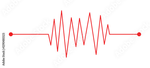 Concept heartbeat pulse with heart outline style with editable stroke vector illustration isolated on white background in eps 10.