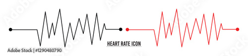 Heart rate icons vector. Pulse, heart rhythm, heartbeat line icon on white background. Vector illustration Heart rate icons vector. Pulse, heart rhythm, heartbeat icon on white background in eps 10.