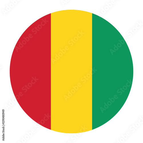 Guinea circle flag logo icon digital vector illustration