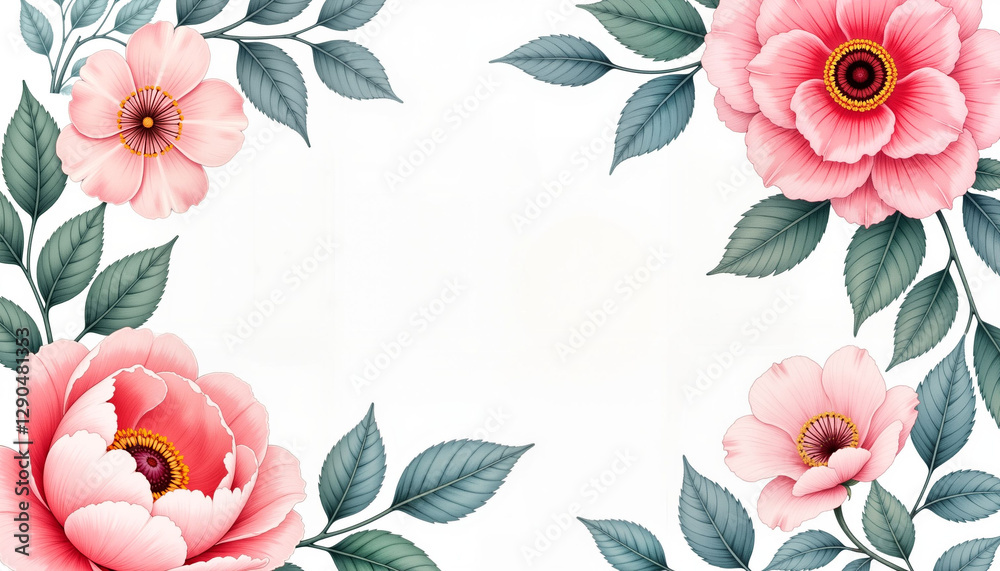 Fototapeta premium Watercolor floral design with pastel colors, elegant decor purpose
