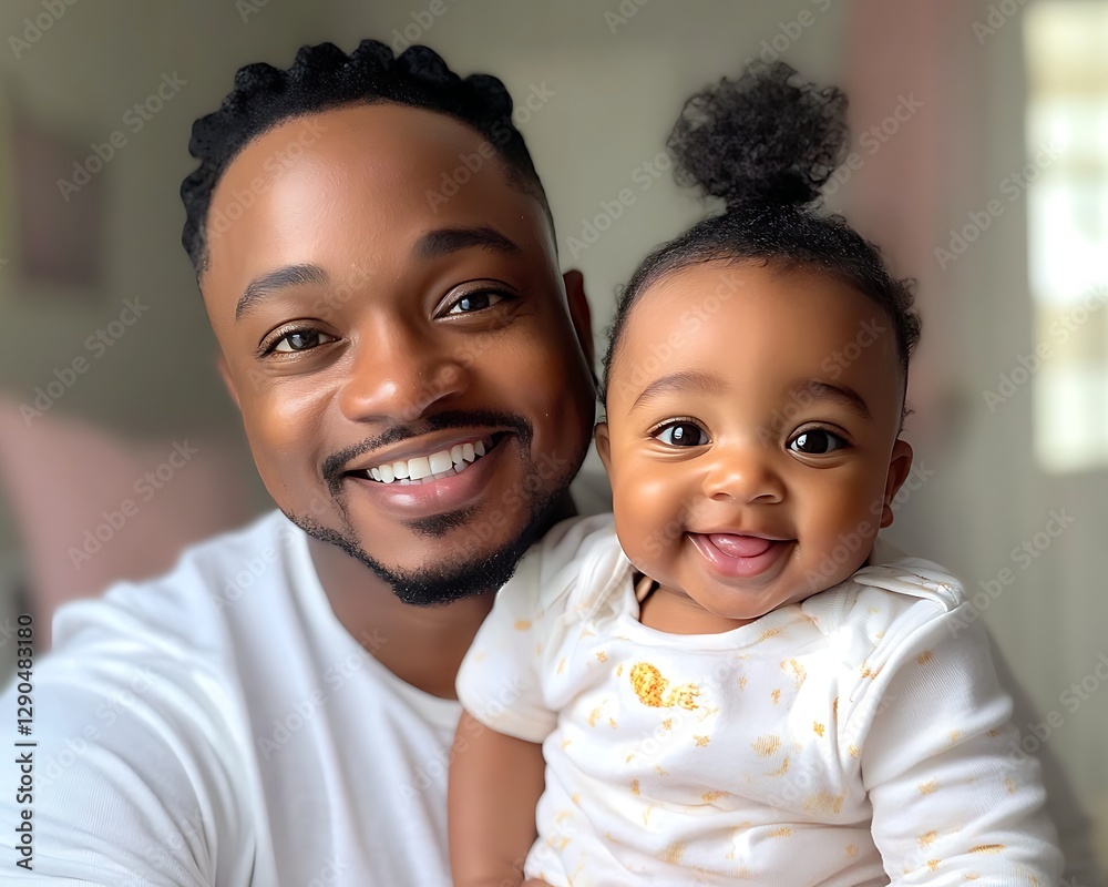 Happy Father & Baby Girl at Home Happy Father & Baby Girl at Home