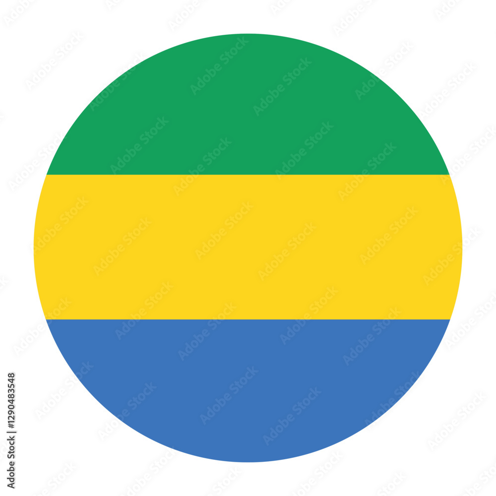 Gabon circle flag logo icon digital vector illustration Gabon circle flag logo icon digital vector illustration