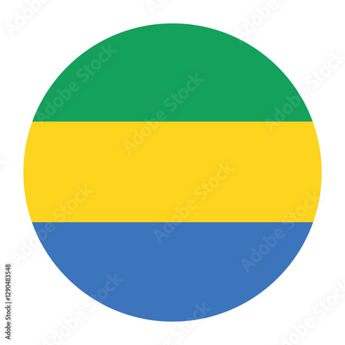 Free Download Gabon circle flag logo icon digital vector illustration - GFXLoad