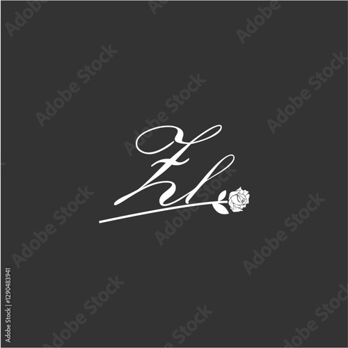 Initial ZL art illustration flower design creative