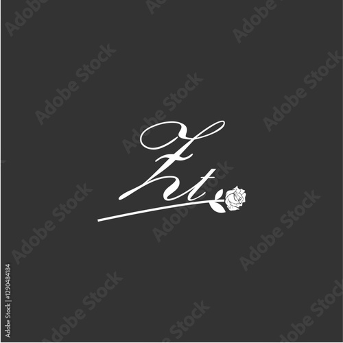 Initial ZT art illustration flower design creative