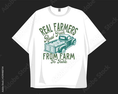 Farming t-shirt design for print, Cultivation and agriculture graphic theme illustration