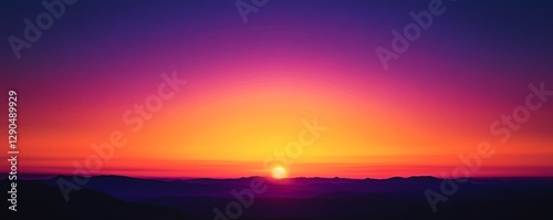 A glowing sunset-inspired circular gradient with shades of orange and purple