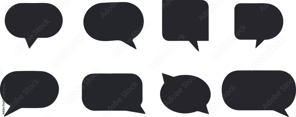 Black speech bubble collection. Set of speech bubble. Speech bubble comic