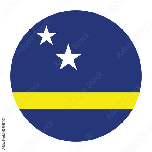 Curacao circle flag logo icon digital vector illustration