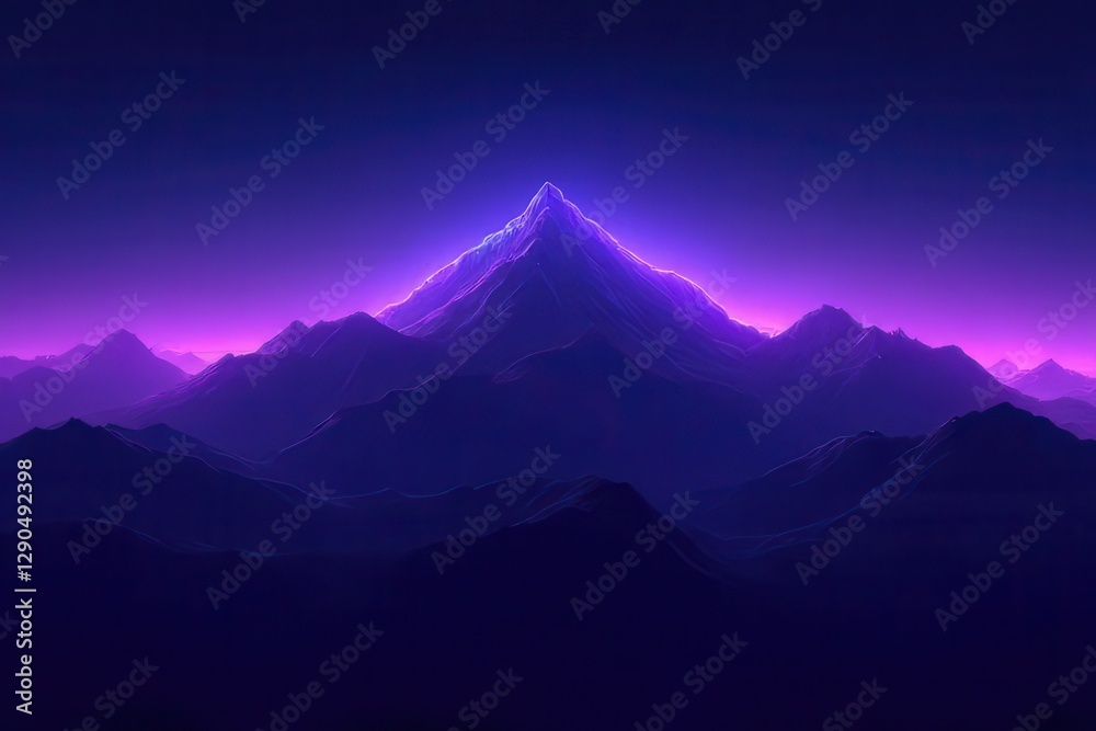 Fototapeta premium Surreal Mountain Range at Dawn