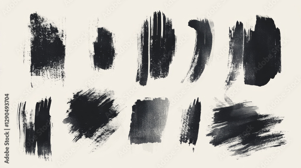 Grunge hand drawn brush stroke vector set. Grunge hand drawn brush stroke vector set.