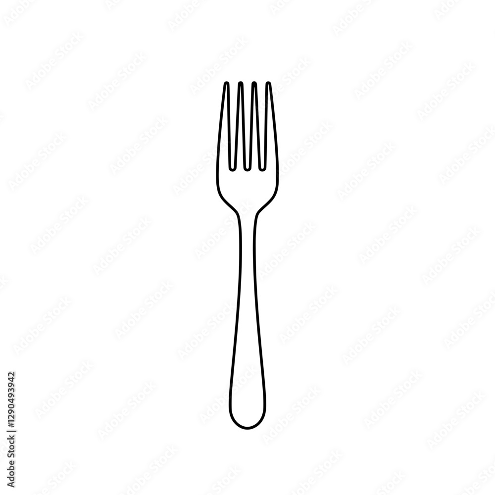 Fork's Graceful Lines: A single, elegant fork, its tines poised and ready, stands in stark detail, perfect for any dining experience. Fork's Graceful Lines: A single, elegant fork, its tines poised and ready, stands in stark detail, perfect for any dining experience.