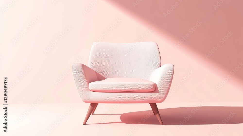 Minimalist Chair Placed in a Softly Lit Room With Warm Tones That Enhance the Serene Atmosphere and Highlight the Elegant Design Features of the Space Minimalist Chair Placed in a Softly Lit Room With Warm Tones That Enhance the Serene Atmosphere and Highlight the Elegant Design Features of the Space