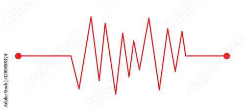 Heart rhythm , Electrocardiogram, ECG - EKG signal, Heart Beat pulse line icon concept design element , Concept of sport. Signs of rhythm, healthy life unhealthy ecg in eps 10.
