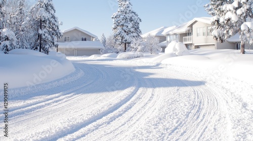 Snowy residential street in winter (1)
