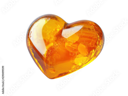 Wallpaper Mural A Stunning Amber Heart Shaped Gemstone: A Symbol of Love and Warmth Torontodigital.ca