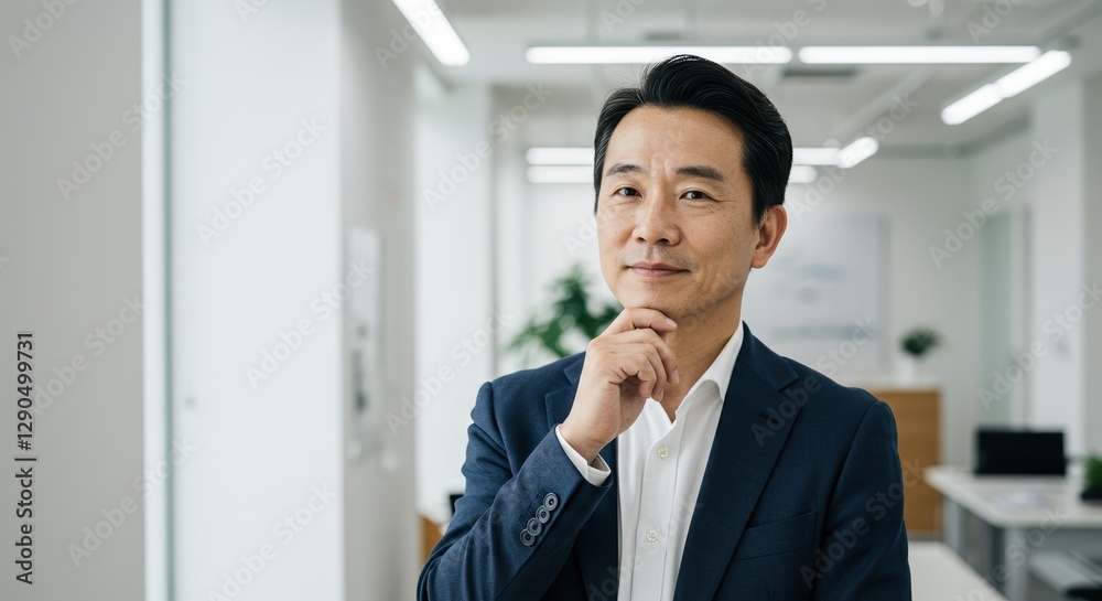 Confident Businessman Posing in Modern Office Environment - Professional Corporate Portrait Perfect for Business Presentations and Articles Confident Businessman Posing in Modern Office Environment - Professional Corporate Portrait Perfect for Business Presentations and Articles