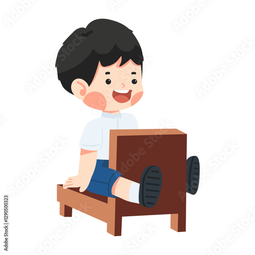 young child sitting quietly on a chair