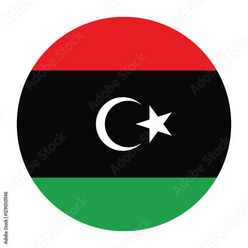 Free Download Libya flag circle icon vector illustration design - GFXLoad