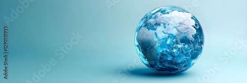 Stunning Crystal Globe Earth World Global Blue Planet Environmental Concept