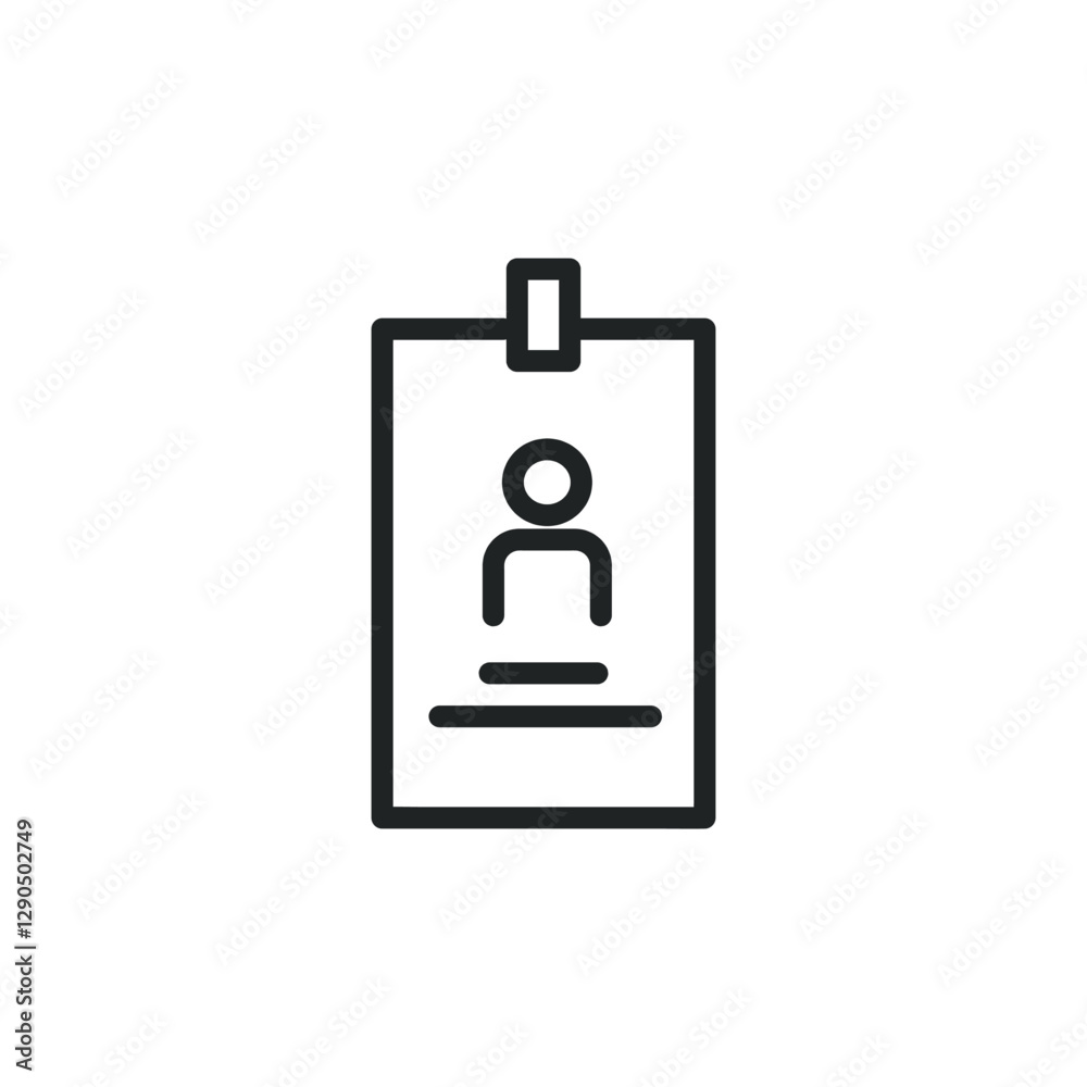 Press Card Outline Icon with Editable Stroke Press Card Outline Icon with Editable Stroke