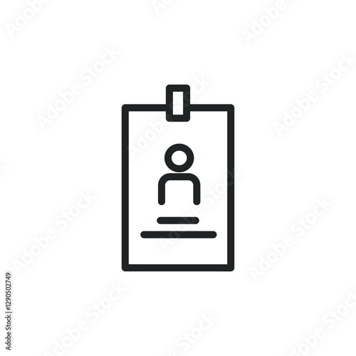 Press Card Outline Icon with Editable Stroke