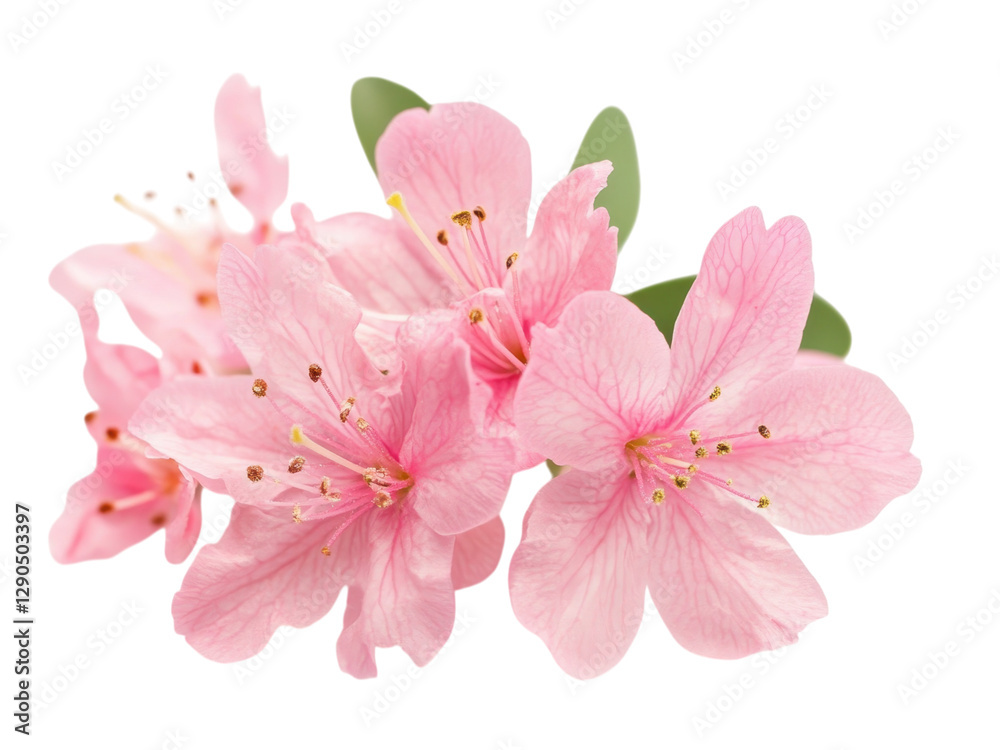 Naklejka premium Closeup of Delicate Pink Azalea Blossoms in Full Bloom: A Botanical Beauty