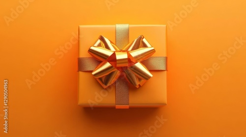 Orange Gift Box with Gold B...
