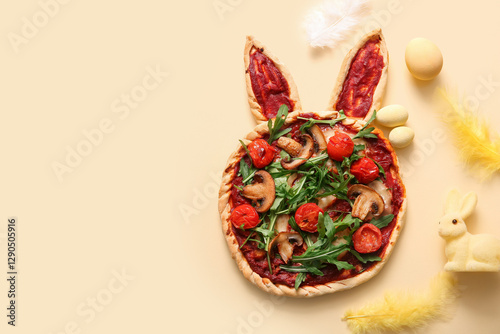 Composition with tasty pizz...