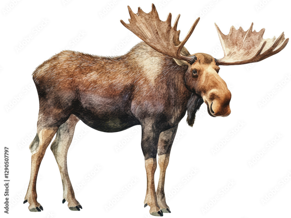 custom made wallpaper toronto digitalMajestic Watercolor Moose Illustration A Stunning Depiction of a North American Moose in its Natural Habitat