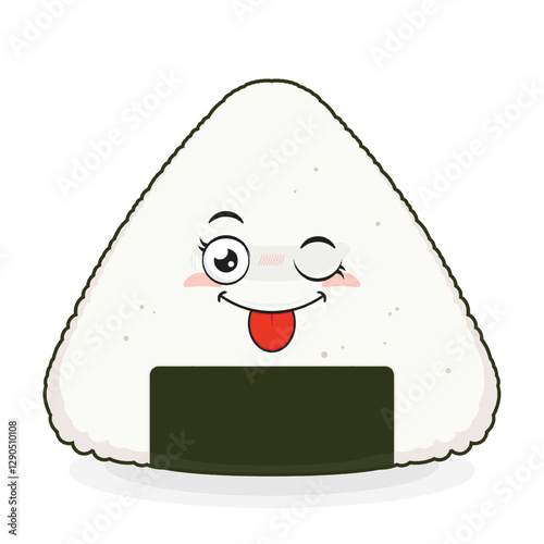 Onigiri playful face cartoon cute