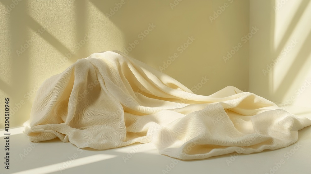 Creamy Fabric Drape in Studio Setting Creamy Fabric Drape in Studio Setting