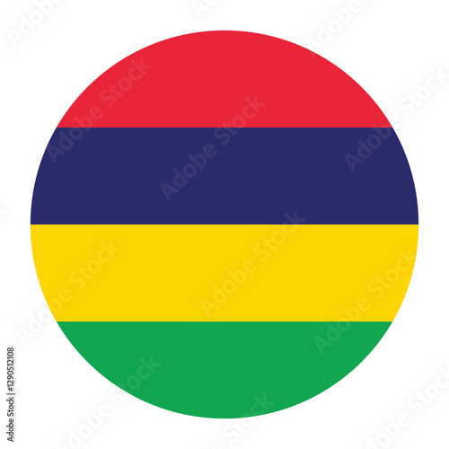 Mauritius flag circle icon vector illustration design