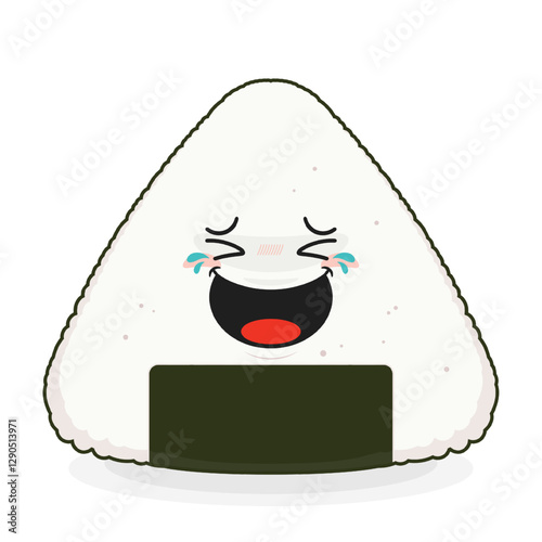 Onigiri laughing face cartoon cute
