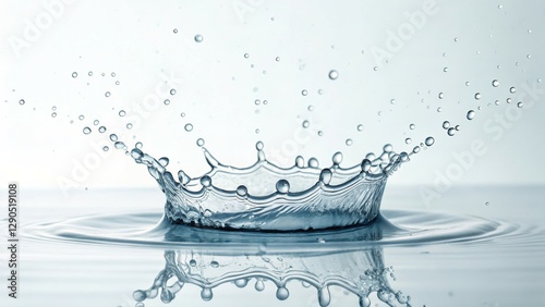 Minimalist Water Spray Effect, water wave isolated, background