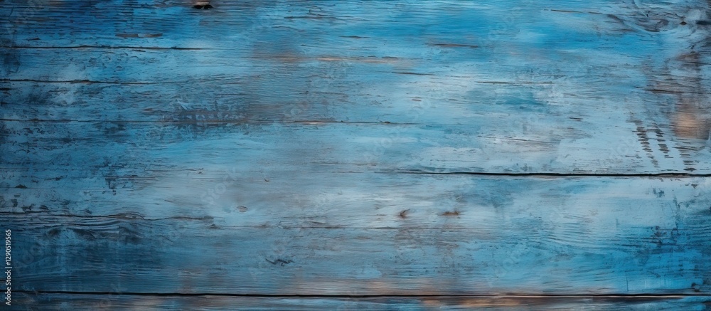 Obraz premium Weathered blue wooden board background showcasing rich textures with shades of blue and hints of brown, ideal for artistic or rustic design projects.