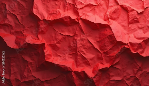 Wallpaper Mural Deep Red Wrinkled Paper with Subtle Grunge Texture: A detailed wallpaper featuring deep red wrinkled paper with a subtle grunge texture. Torontodigital.ca