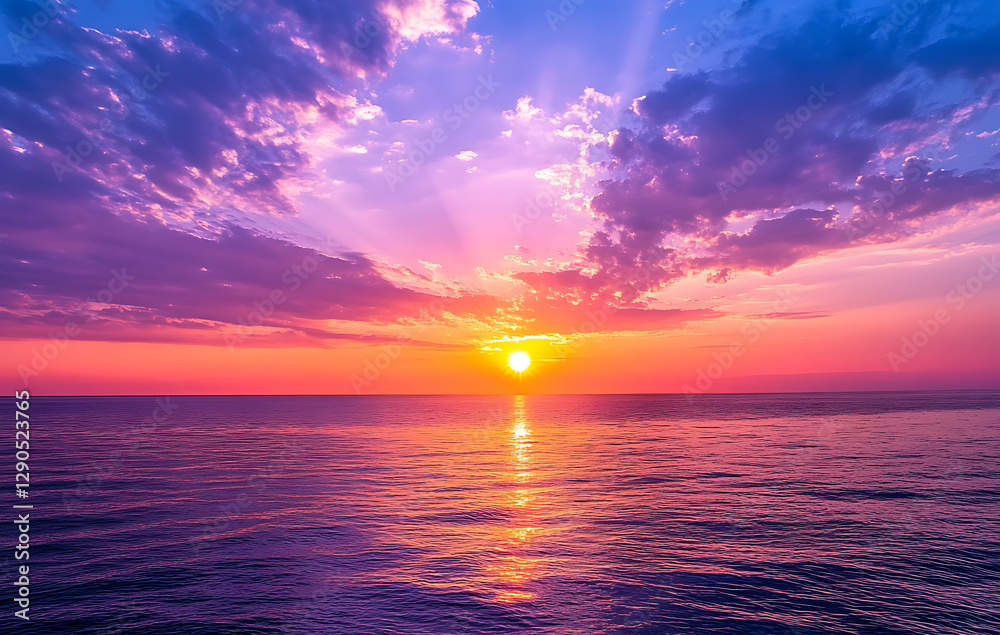 Obraz premium Image of a peaceful sunset, symbolizing a holistic health approach using stress management techniques, promoted by health literacy education. 