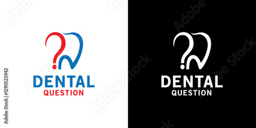 Tooth dental logo vector illustration and question mark
