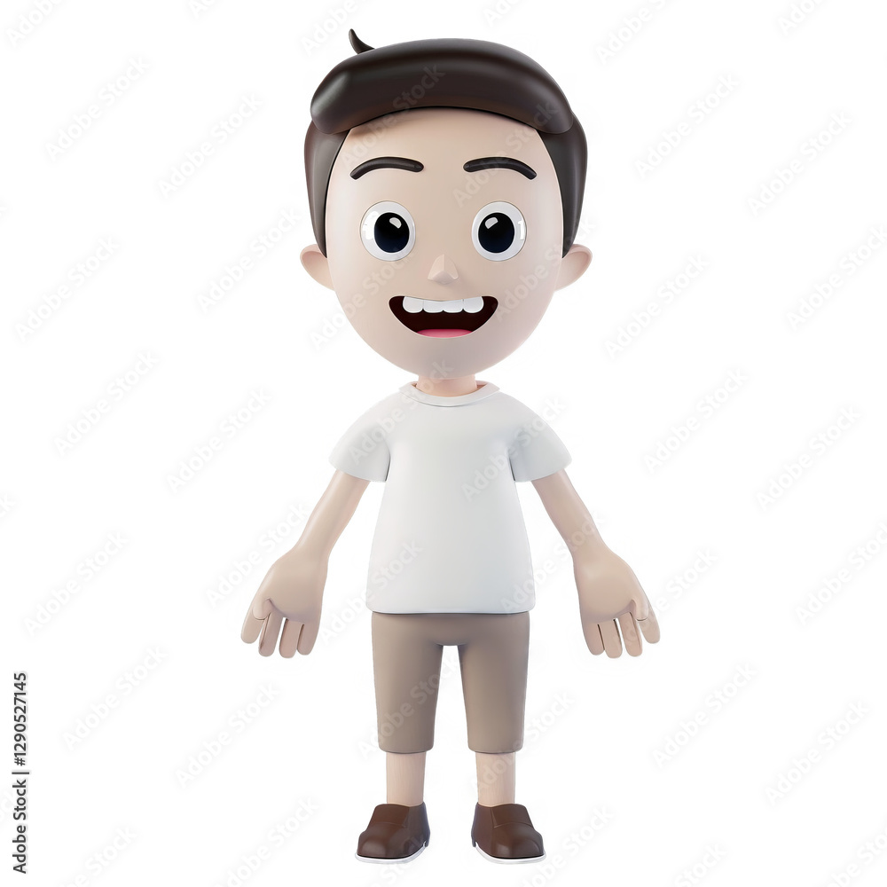 Cheerful 3D Cartoon Boy, Joyful Expression, Digital Art, Happy Child Illustration Cheerful 3D Cartoon Boy, Joyful Expression, Digital Art, Happy Child Illustration