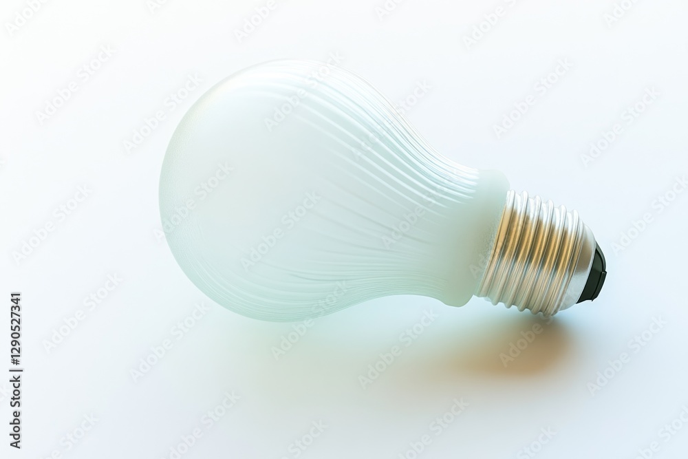 A frosted glass light bulb, lying on a white surface, showcasing its elegant design and soft glow. A frosted glass light bulb, lying on a white surface, showcasing its elegant design and soft glow.