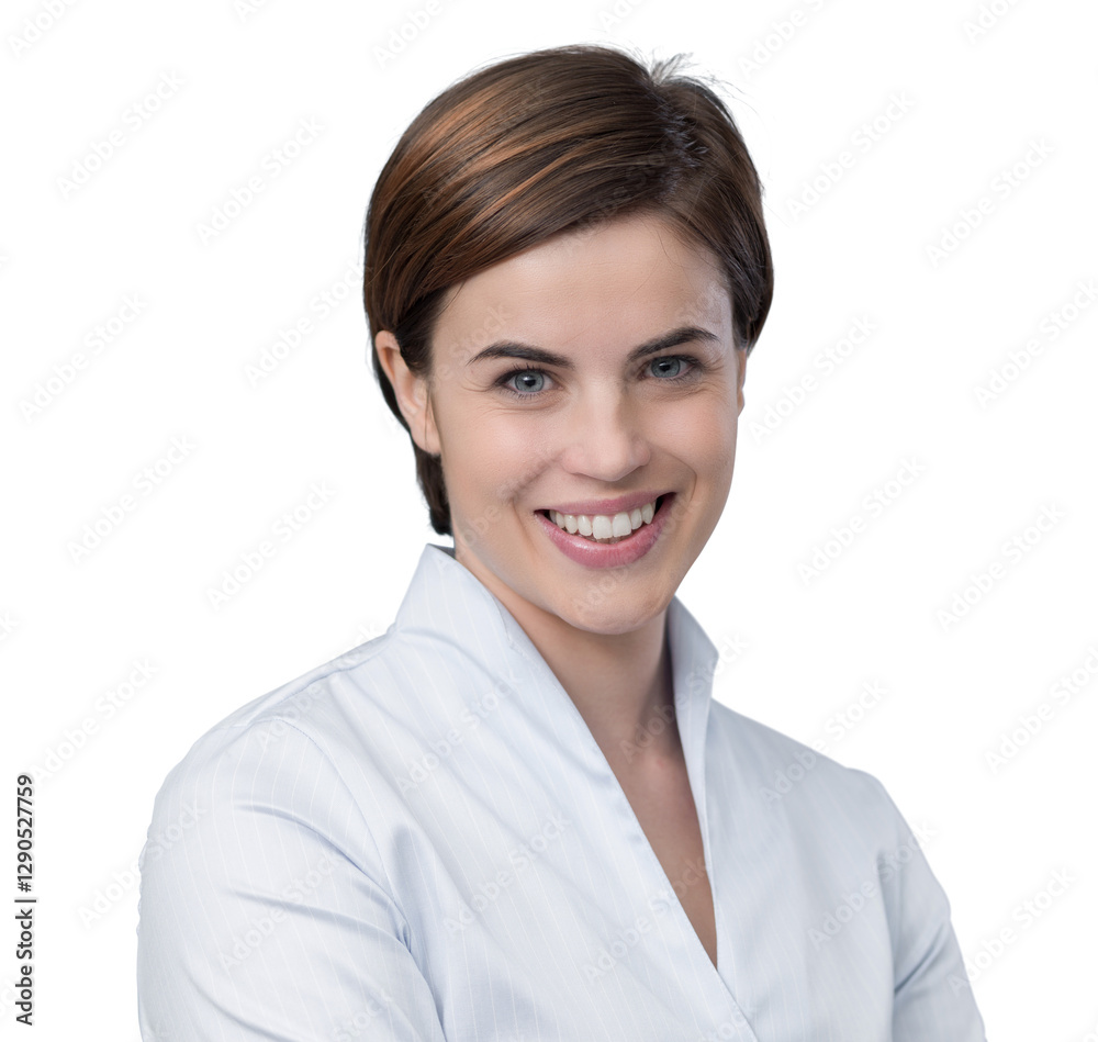 Confident beautiful woman posing and smiling Confident beautiful woman posing and smiling